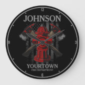 Brandschutzbehörde Hydrant USA Flag Große Wanduhr (Vorderseite)