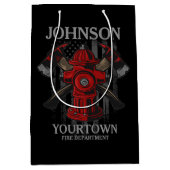 Brandschutzbehörde Hydrant USA Flag Mittlere Geschenktüte (Vorderseite)