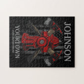 Brandschutzbehörde Hydrant USA Flag Puzzle (Horizontal)