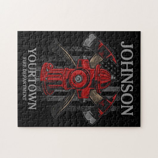 Brandschutzbehörde Hydrant USA Flag Puzzle (Horizontal)