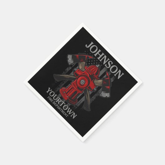 Brandschutzbehörde Hydrant USA Flag Serviette (Ecke)