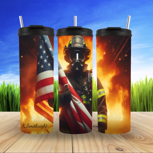 Brandschutzdesign - Patriotische Flaggengestaltung Thermosbecher