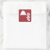 Brandschutzschild Quadratischer Aufkleber (Tasche)