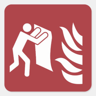 Brandschutzschild Quadratischer Aufkleber