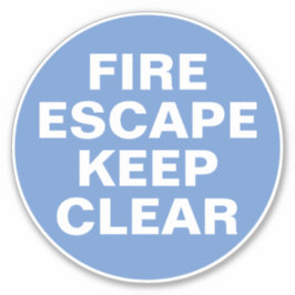 Brandschutzzeichen - Blaue und weiße Beschriftung Aufkleber