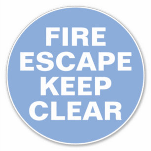 Brandschutzzeichen - Blaue und weiße Beschriftung Aufkleber