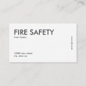 Brandsicherheit Visitenkarte (Rückseite)