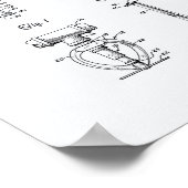 Brandsprinkler-Leiter 1965 Patentart - Weißbuch Poster (Ecke)