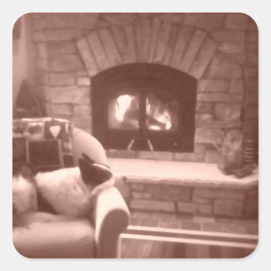 Brandstelle Quadratischer Aufkleber (Vorderseite)