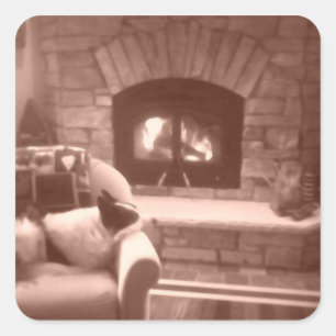 Brandstelle Quadratischer Aufkleber