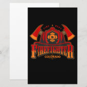 Brandstiftgeschenk für Feuerwehrleute oder Frauen Briefpapier (Vorne/Hinten)