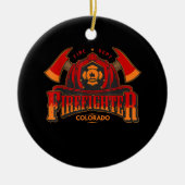 Brandstiftgeschenk für Feuerwehrleute oder Frauen Keramik Ornament (Vorne)