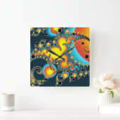 Brandstiftung Fraktal Moderne Kunst Quadratische Wanduhr (Zuhause)