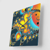 Brandstiftung Fraktal Moderne Kunst Quadratische Wanduhr (Winkel)