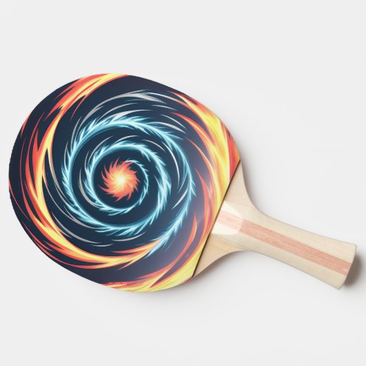 Brandsturm, explosiver Power, funkelnde Flamme Tischtennis Schläger (Seitenansicht)