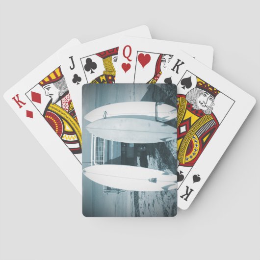 Brandung 3 Surfbretter beben das blaue surfende Spielkarten (Rückseite)