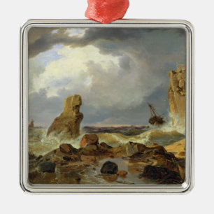 Brandung auf einer felsigen Küste, 1835 Ornament Aus Metall