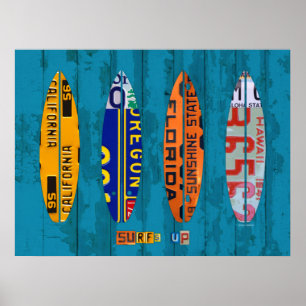 Brandung herauf Kfz-Kennzeichen-Kunst Poster