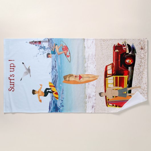 Brandung oben! strandtuch (Vorderseite)