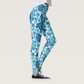 Brandungs-BlumenHibiskus-Muster Leggings (Rechts)