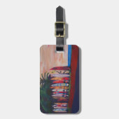 Brandungs-Brett-Zaun-Wand an der Küste Gepäckanhänger (Vorderseite vertikal)