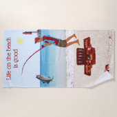 Brandungs-Fischen Strandtuch (Vorderseite)