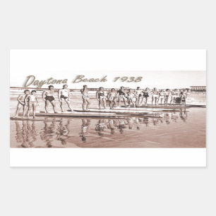 Brandungs-Gruppen-Foto Daytona Beach Vintages Rechteckiger Aufkleber