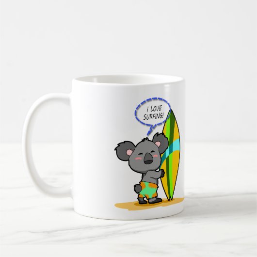Brandungs-Koala-Bärn-Tasse Kaffeetasse (Links)