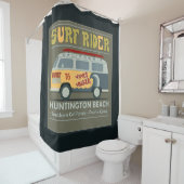 Brandungs-Reiter-Huntington Beach Plakat Duschvorhang (Beispiel)