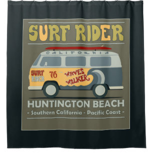 Brandungs-Reiter-Huntington Beach Plakat Duschvorhang