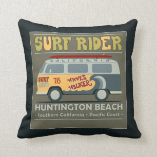Brandungs-Reiter-Huntington Beach Plakat Kissen