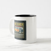 Brandungs-Reiter-Huntington Beach Plakat Zweifarbige Tasse (Vorderseite Links)
