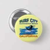 BRANDUNGS-STADT HUNTINGTON BEACH BUTTON (Vorne & Hinten)