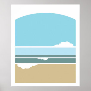 Brandungs- und Himmelminimalistplakat Poster