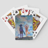 Brandungs-Yoga-Sommer-Kunst-klassische Spielkarten (Rückseite)