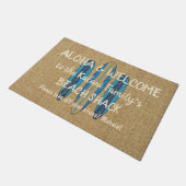 Brandungs-Zeichen fertigen Monogramm-Hawaiianer Fußmatte (Schrägansicht)