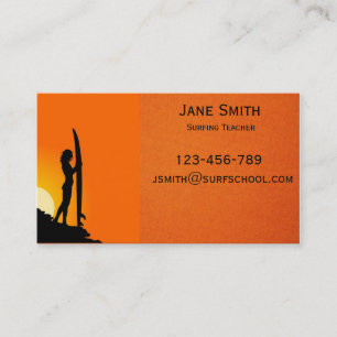 Brandungsschulsurfender Lehrer Visitenkarte