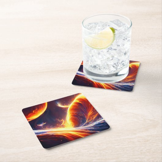 Brandwasserraum Rechteckiger Pappuntersetzer (Vor Ort)