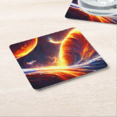 Brandwasserraum Rechteckiger Pappuntersetzer (angewinkelt)