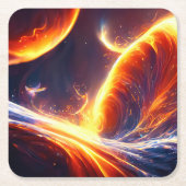 Brandwasserraum Rechteckiger Pappuntersetzer (Vorderseite)