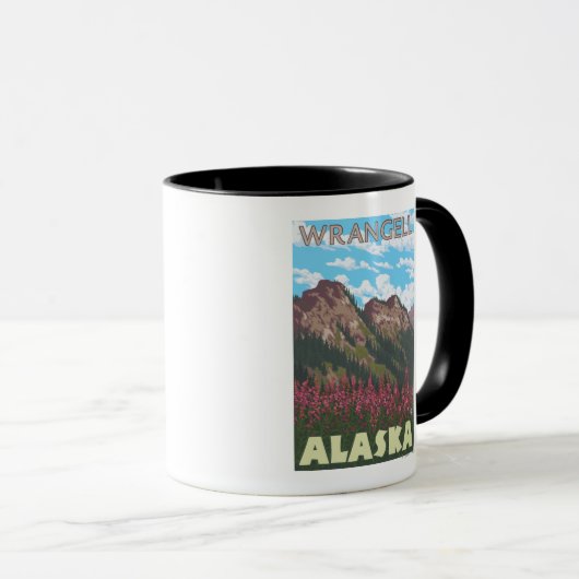 Brandweh & Gebirge - Wrangell, Alaska Tasse (VorderseiteRechts)