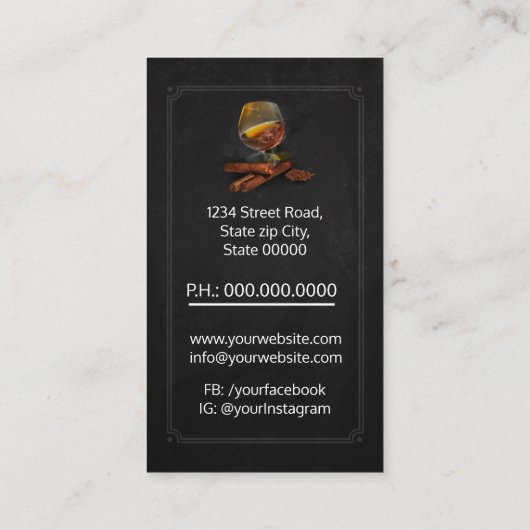 Brandy / Cigars Store Visitenkarte (Rückseite)