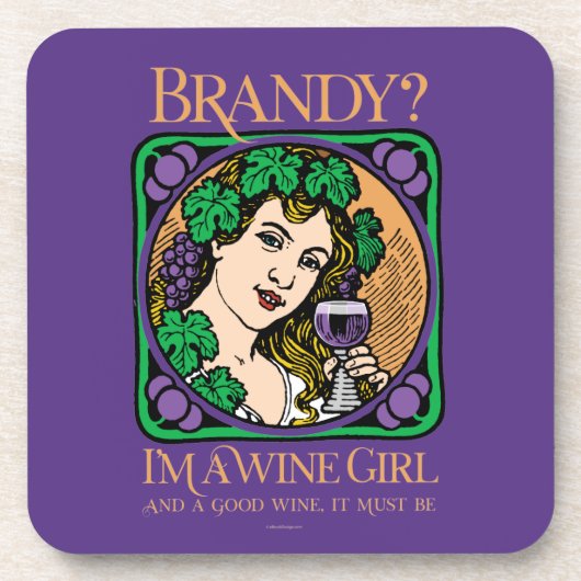 Brandy (Ich bin ein Weinmädchen) Getränkeuntersetzer (Vorderseite)