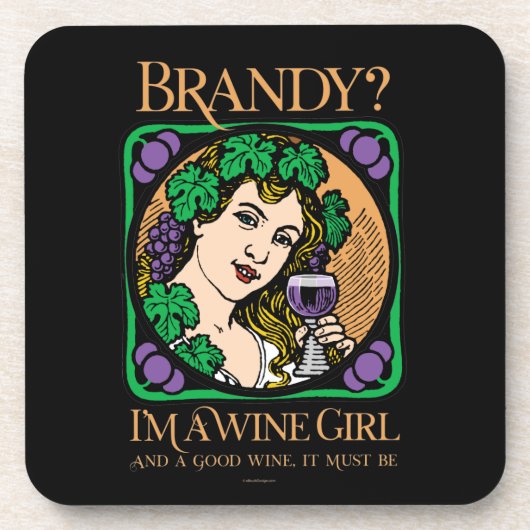 Brandy (Ich bin ein Weinmädchen) Getränkeuntersetzer (Vorderseite)