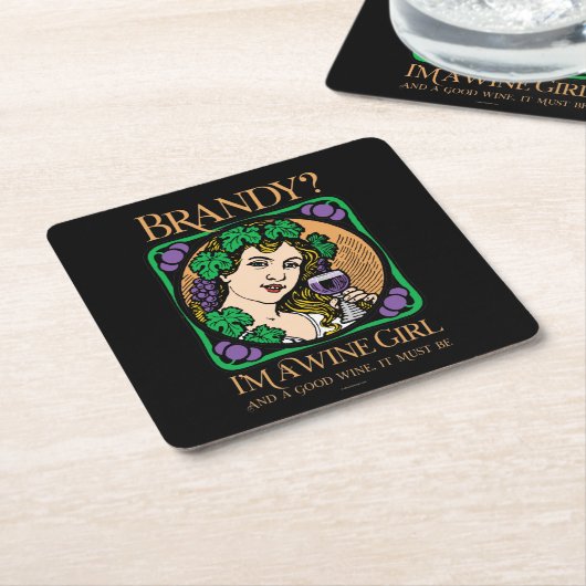 Brandy (Ich bin ein Weinmädchen) Rechteckiger Pappuntersetzer (angewinkelt)