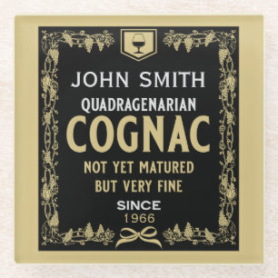 Brandy Lover Quadragenarian Birthday Glasuntersetzer