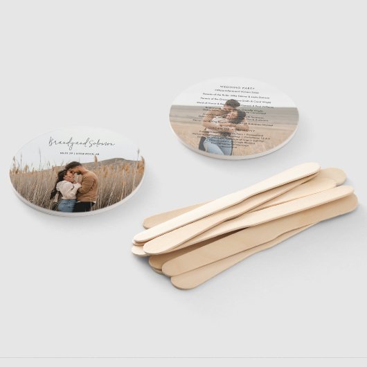 Brandy Simple Foto Modern Wedding Program Fächer (Non-assembled)