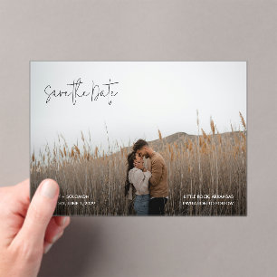 Brandy Simple Foto Moderne Hochzeit retten das Dat Acryleinladungen