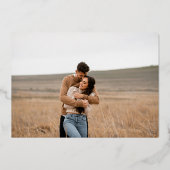 Brandy Simple Foto Moderne Hochzeit retten das Dat Folieneinladung (Rückseite)