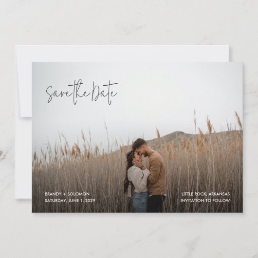Brandy Simple Foto Moderne Hochzeit Save The Date (Vorderseite)